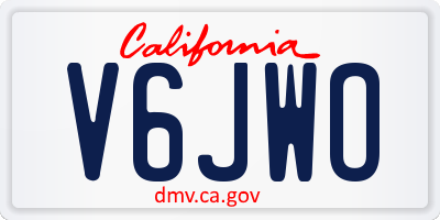 CA license plate V6JWO