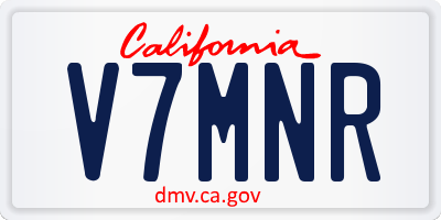 CA license plate V7MNR