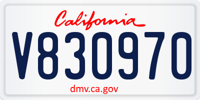 CA license plate V830970