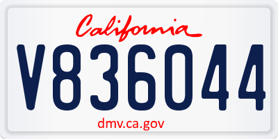 CA license plate V836044