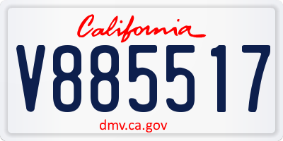 CA license plate V885517