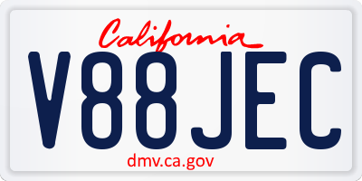 CA license plate V88JEC