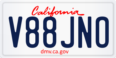 CA license plate V88JNO