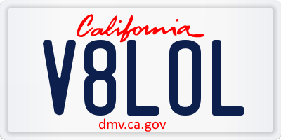 CA license plate V8LOL