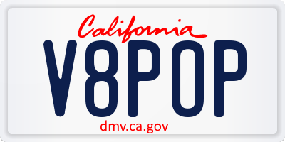 CA license plate V8POP