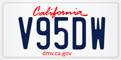 CA license plate V95DW