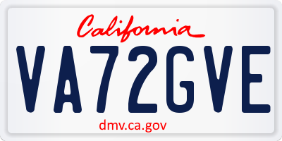 CA license plate VA72GVE