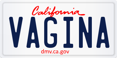 CA license plate VAGINA