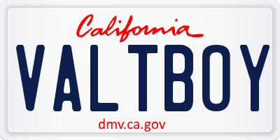 CA license plate VALTBOY