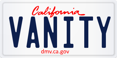 CA license plate VANITY