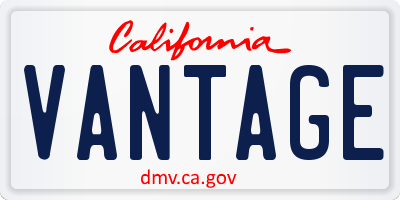 CA license plate VANTAGE