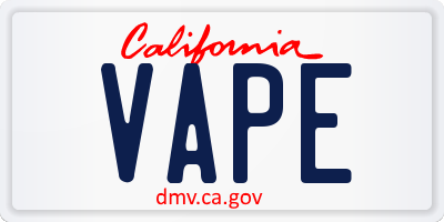 CA license plate VAPE