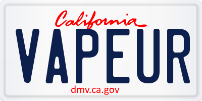 CA license plate VAPEUR