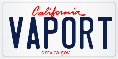 CA license plate VAPORT