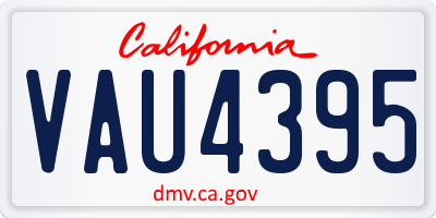 CA license plate VAU4395