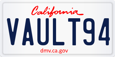 CA license plate VAULT94