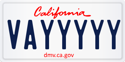 CA license plate VAYYYYY
