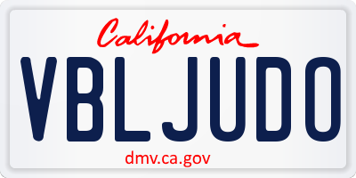 CA license plate VBLJUDO