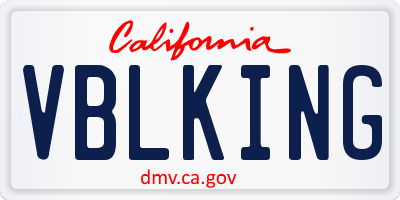 CA license plate VBLKING