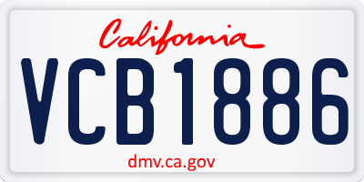 CA license plate VCB1886