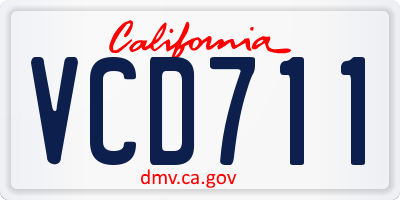 CA license plate VCD711