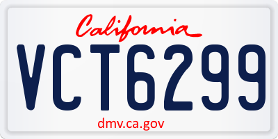 CA license plate VCT6299