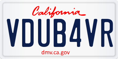 CA license plate VDUB4VR