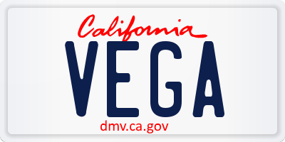 CA license plate VEGA