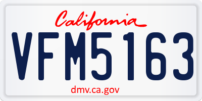 CA license plate VFM5163
