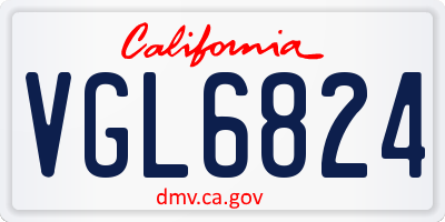 CA license plate VGL6824