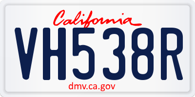 CA license plate VH538R
