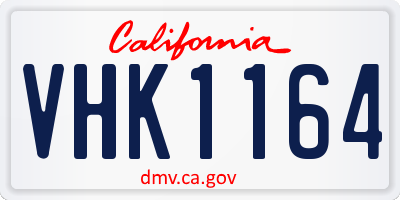 CA license plate VHK1164