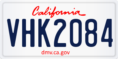 CA license plate VHK2084