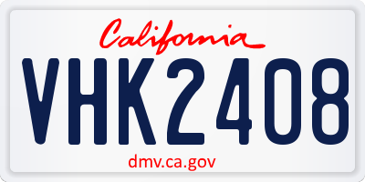 CA license plate VHK2408