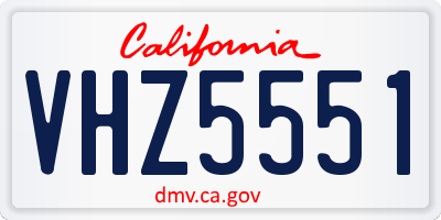 CA license plate VHZ5551