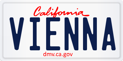 CA license plate VIENNA