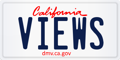 CA license plate VIEWS