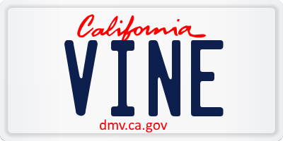 CA license plate VINE