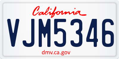 CA license plate VJM5346