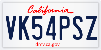 CA license plate VK54PSZ