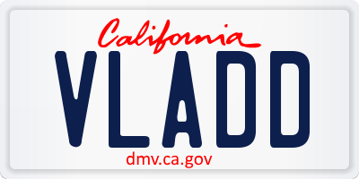 CA license plate VLADD