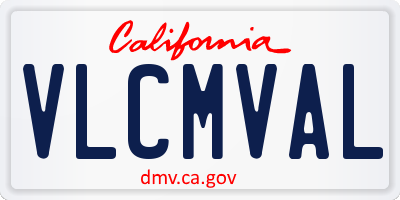 CA license plate VLCMVAL