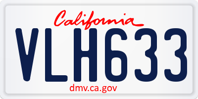 CA license plate VLH633
