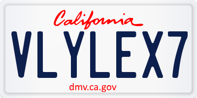 CA license plate VLYLEX7