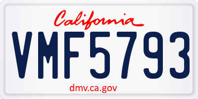 CA license plate VMF5793