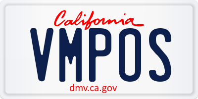 CA license plate VMPOS