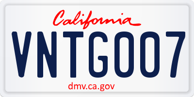 CA license plate VNTG007