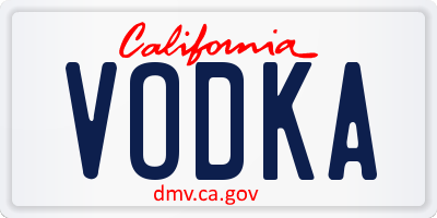 CA license plate VODKA