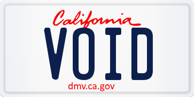 CA license plate VOID