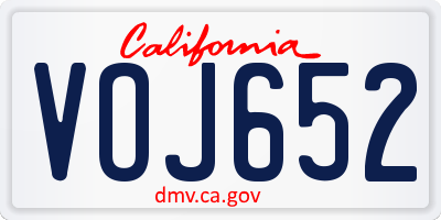 CA license plate VOJ652